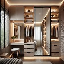 تصميم دريسنج روم صغيرة مستطيلة